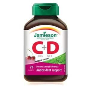 Jamieson Vitamin C & D Chewable Tablets