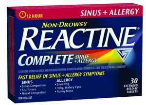 Reactine Allergy + Sinus, 30s