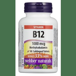 Webber Naturals B12 Sublingual Tablets Methylcobalamin