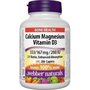Webber Naturals Calcium Magnesium with D3 Bonus Size